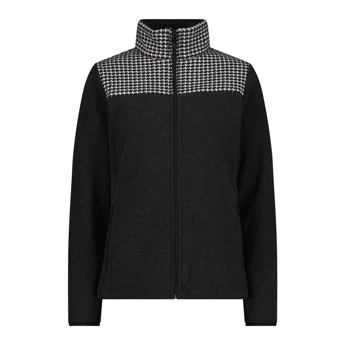 CMP Outdoorjacke Woman Wool Fleece Jacket Elegantes Damen-Sweatshirt aus Arctic Fleece mit Hahnentritt-Print