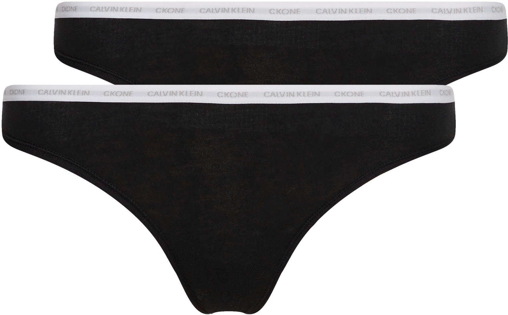 T-String Klein schwarz Calvin Logobündchen ONE mit Underwear CK