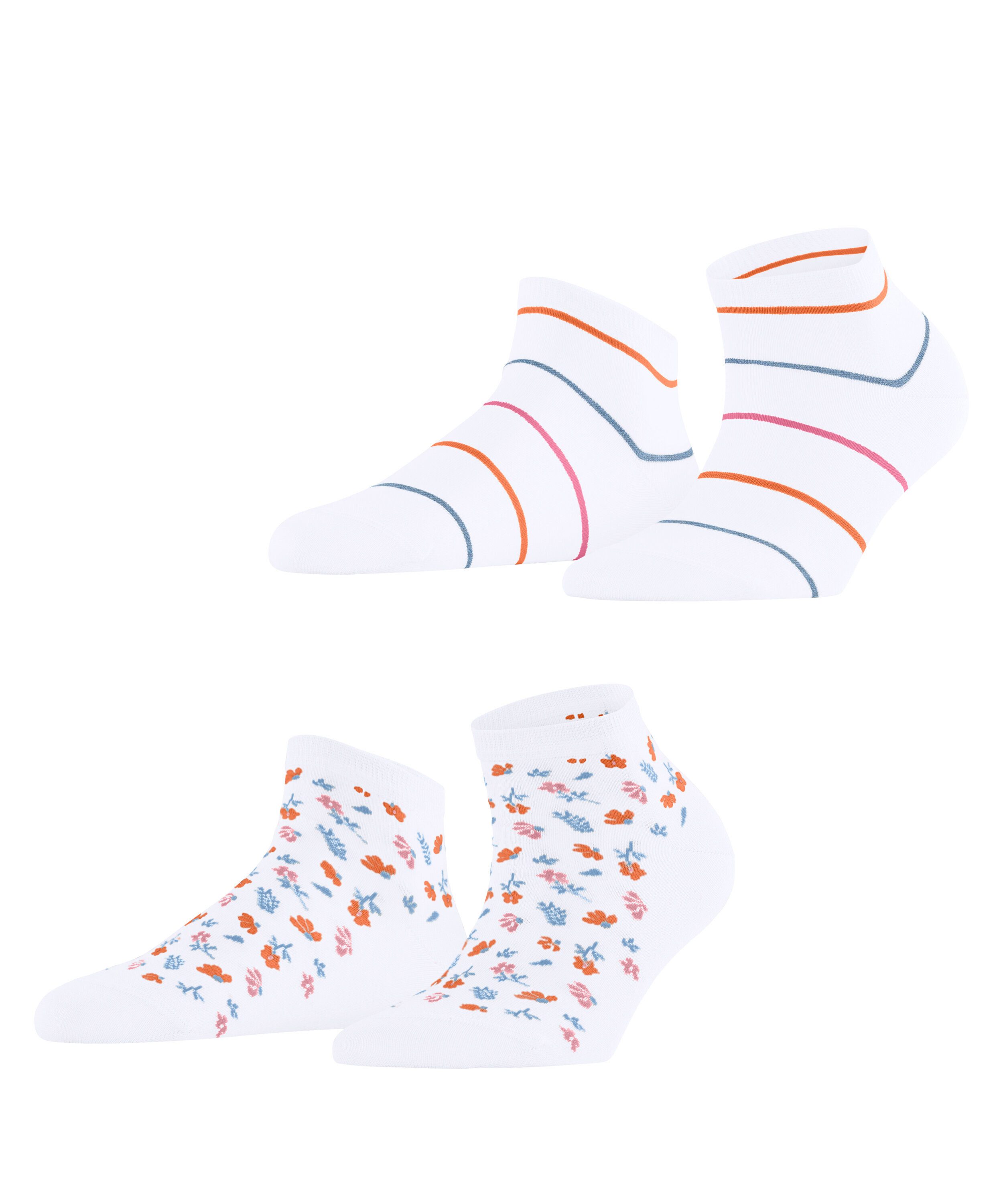 Esprit Sneakersocken Flowers & Stripes 2-Pack Sneakersocken (2-Paar)