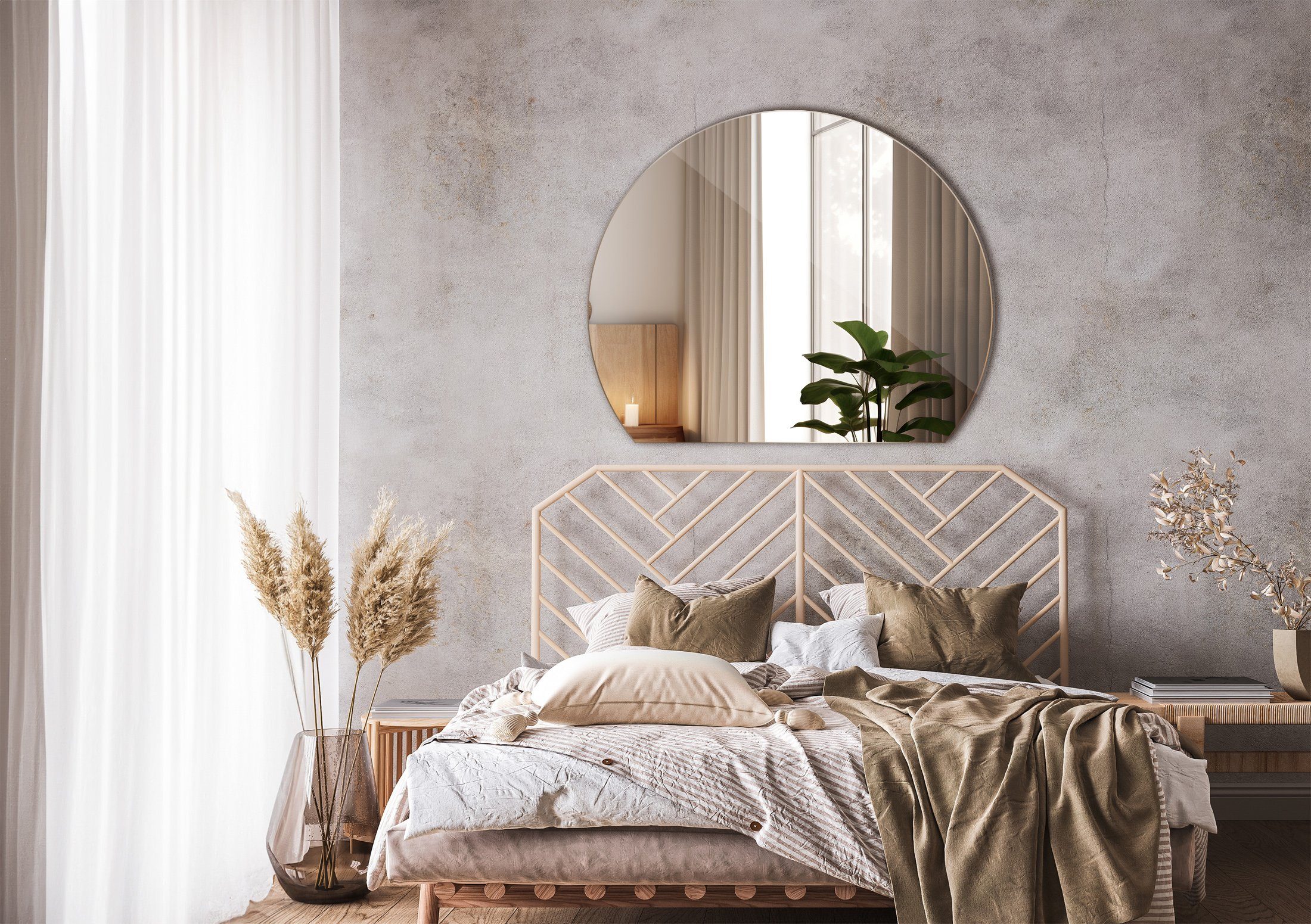 Tulup Badspiegel HalbRund Wanddeko Spiegel Wand Modern Glas Kosmetikspiegel