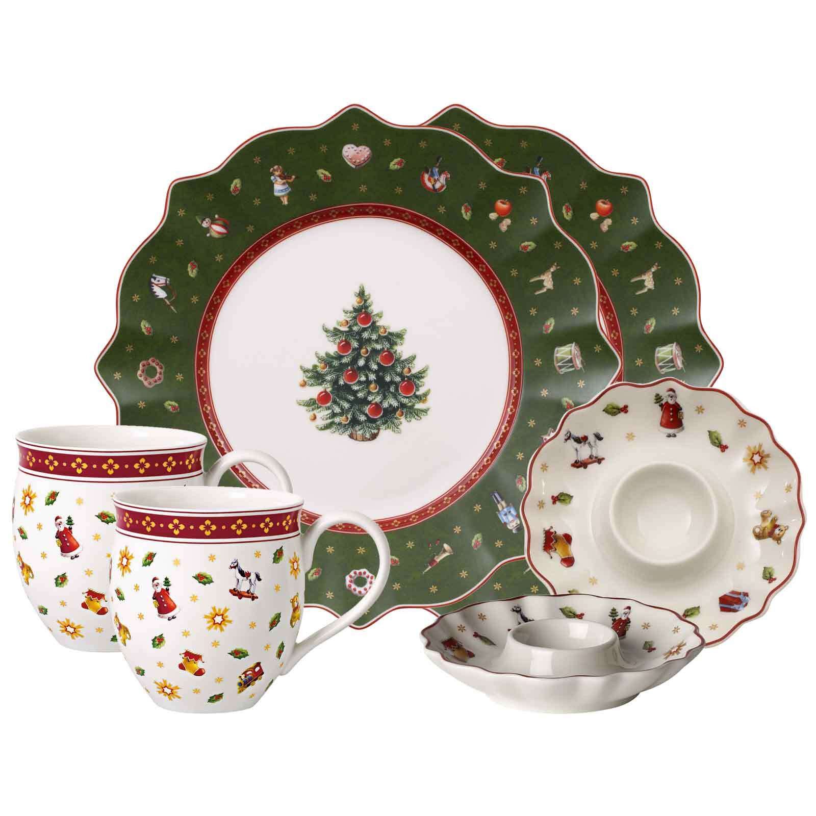 Villeroy & Boch Frühstücks-Geschirrset Toy's Delight Frühstücks-Set 6er Set (6-tlg), 2 Personen, Porzellan