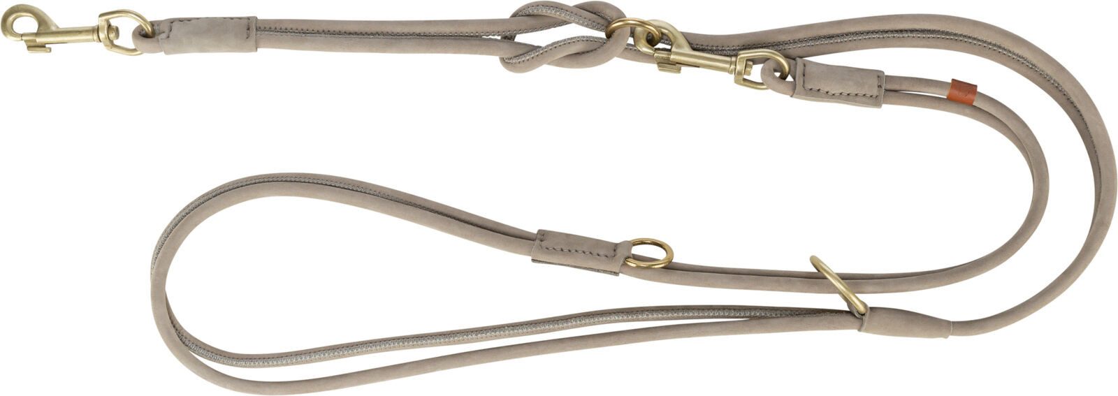 TRIXIE Hundeleine Pure Verlängerungsleine, Leder - hellgrau - 2 m/10 mm, Leder