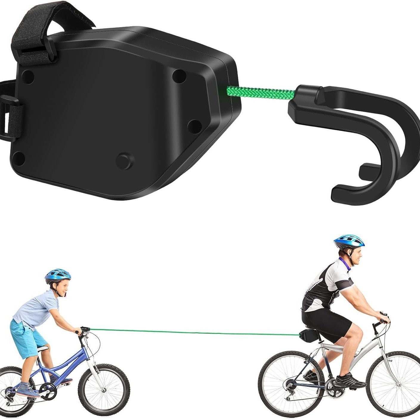 MOPUEA Abschleppseil Fahrrad Abschleppseil Kinder Fahrrad Traktionsseil 2.5M Retractable (1-tlg)