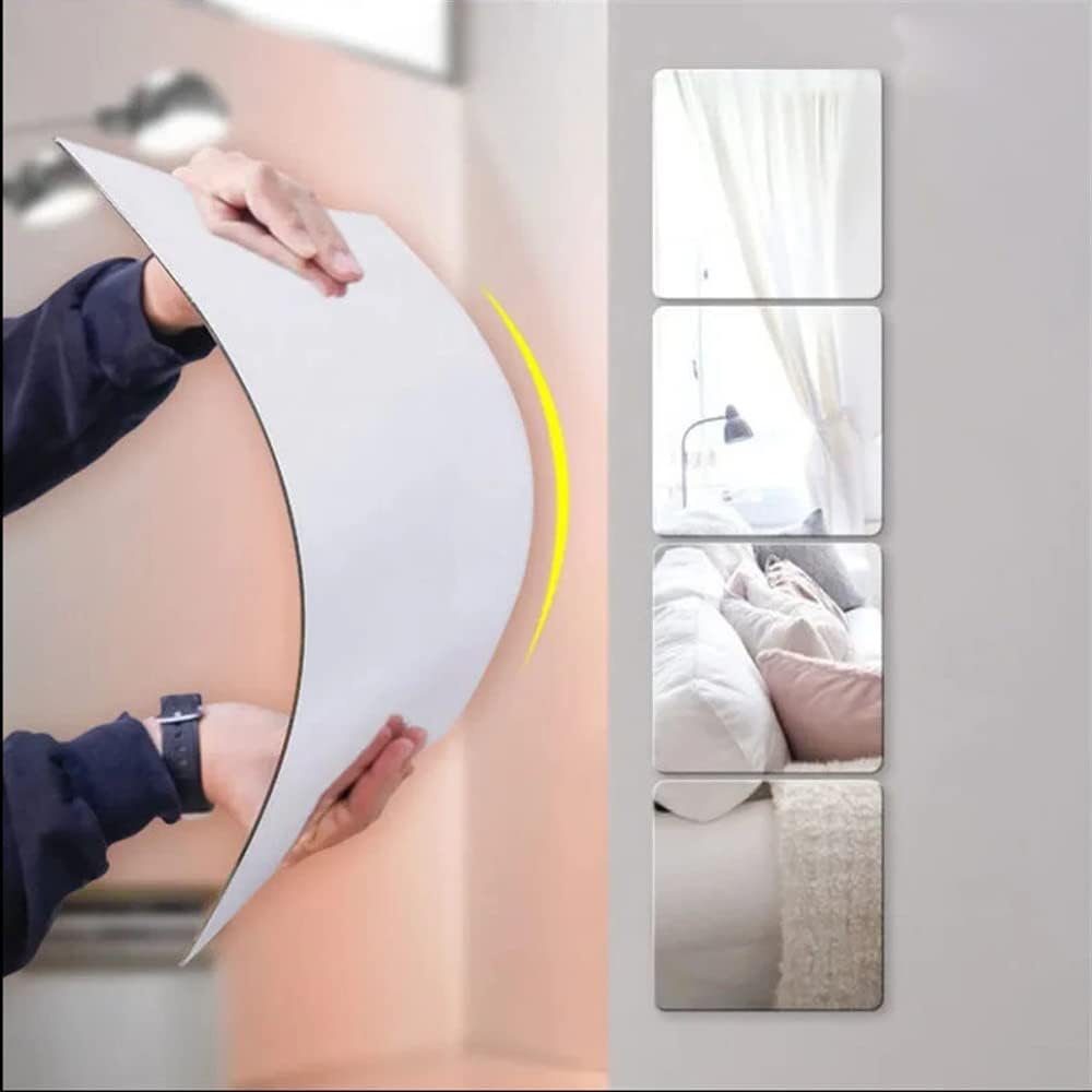 Coonoor Wandspiegel 4 Stück Fliesenspiegel Spiegel zum Aufkleben,Acrylspieg günstig online kaufen