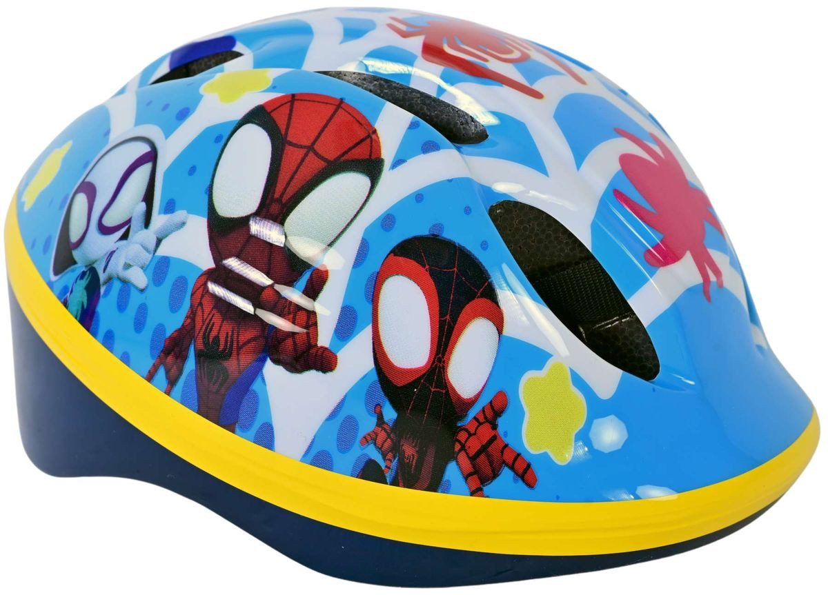 Volare Fahrradhelm Kinder Kinderfahrradhelm Fahrradhelm Helm Marvel Spiderman Spidey 1034, Verstellbarer Kinnriemen, Belüftungsöffnungen, Extra leicht, 52-56cm