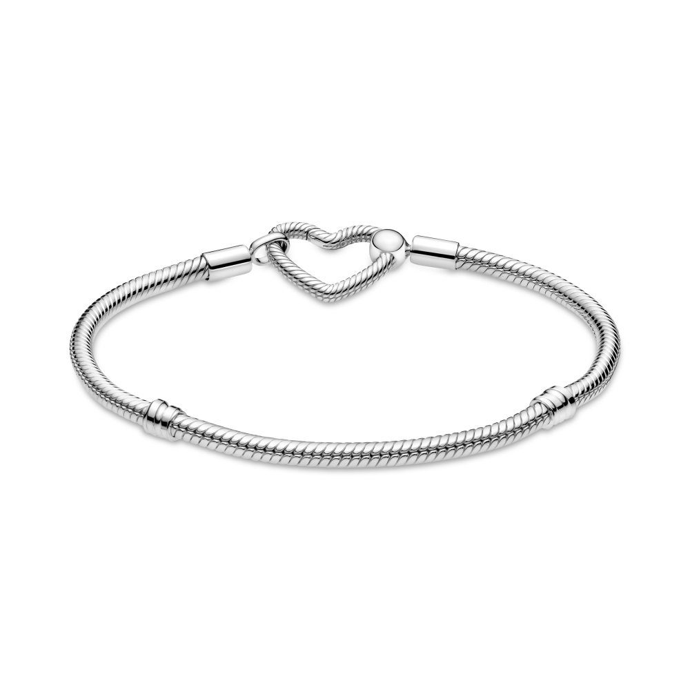 Pandora Bettelarmband Pandora Silberarmband mit Herzverschluß 599539C00-19