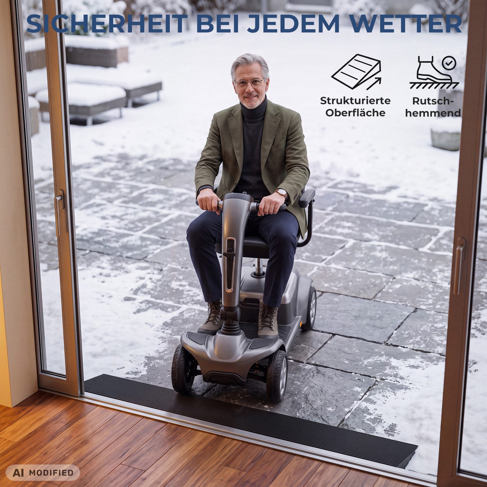 Kingpower Auffahrrampe Türschwellenrampe Rollstuhl Schwellenrampe Gummi Rampe Bordstein 40 mm – Bild 5 von 5