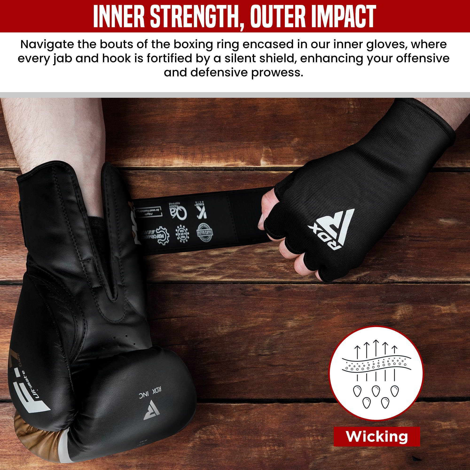 RDX Sports Boxbandagen Boxing Hand Wraps RDX Inner Gloves Boxing Training, Boxing Hand Wraps (Hand Wraps, Inner Gloves, Boxing hand wraps), training – Bild 5 von 5