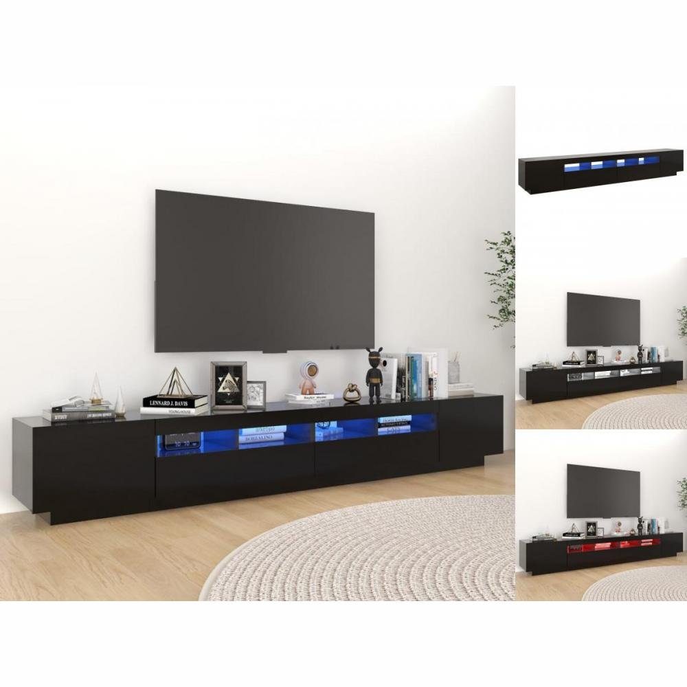 vidaXL TV-Schrank TV-Schrank mit LED-Leuchten Schwarz 260x35x40 cm Lowboard