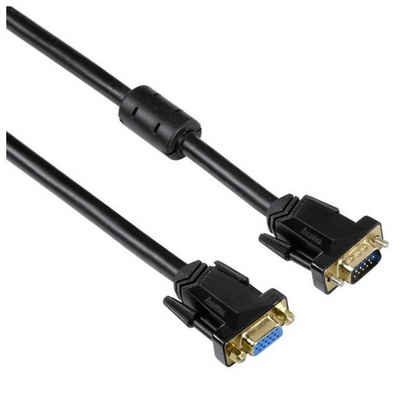 Hama 3m VGA Monitor-Verlängerung 15-polig SUB-D Video-Kabel, VGA, (300 cm), Verlängerungskabel mit VGA HDD Buchse auf Stecker Kabel