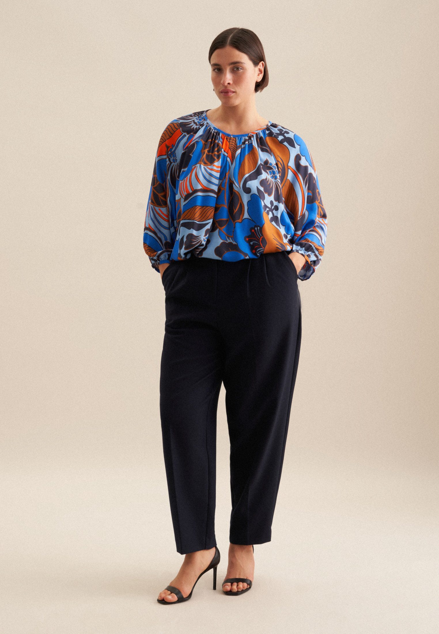 seidensticker Klassische Bluse Schwarze Rose Tunika Floral günstig online kaufen