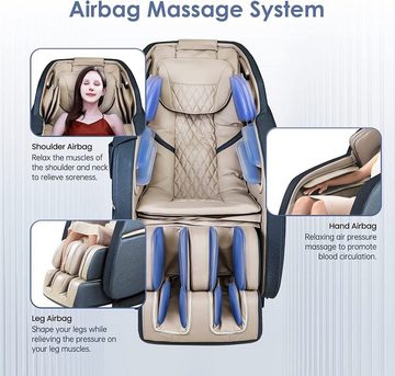 JVmoebel Massagesessel Luxus Massagesessel Körper Liege Sessel 3D Display Bluetooth Sofort (1-St)