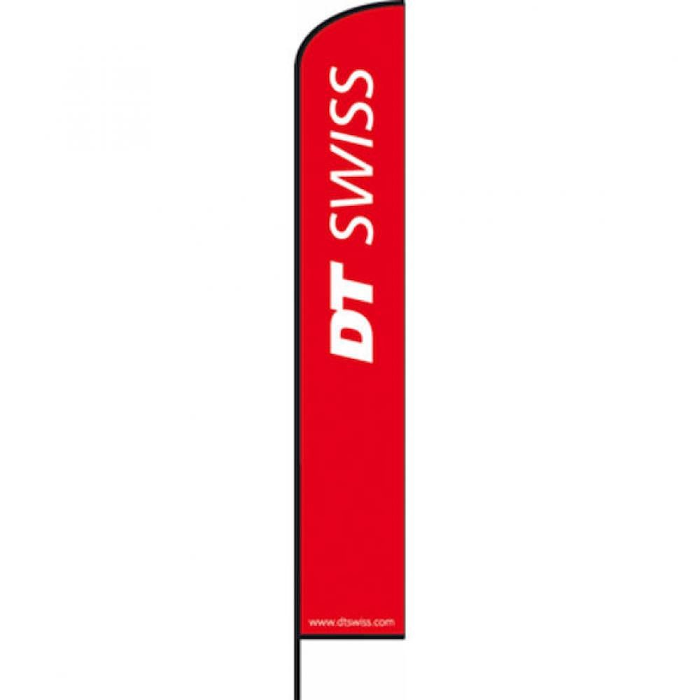 DT Swiss Fahrradkoffer DT Swiss Beach Flag 235 cm Rot - auffällige Werbefahne mit stabilem Me