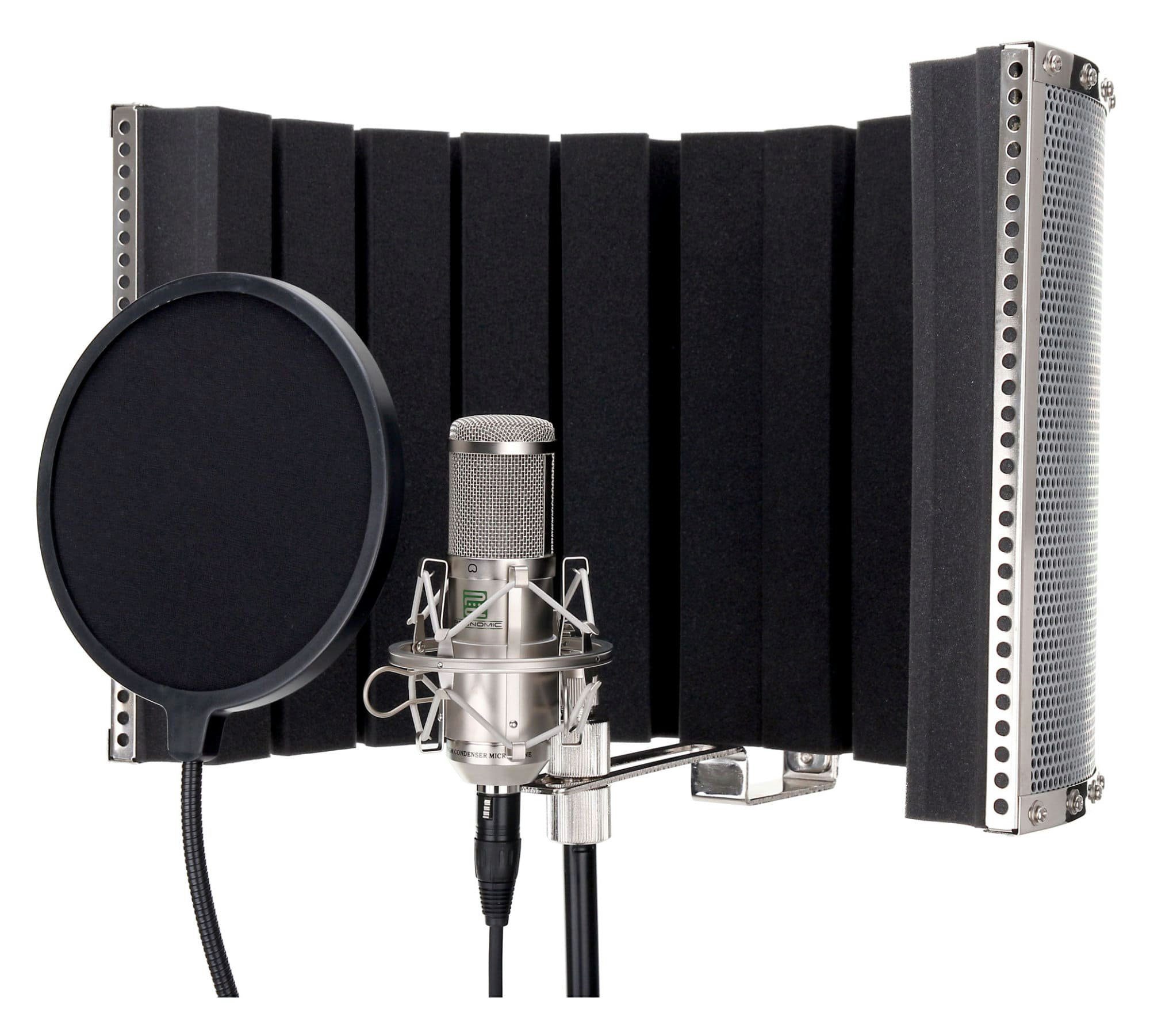 Pronomic Standmikrofon CM-100 Studio Großmembran- Kondensatormikrofon (Komplettset Popschutz schwarz, 10-tlg), inkl. Mikrofonständer, Micscreen, 5m XLR-Kabel