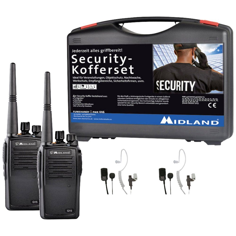Security-Koffer 31-M Pro PMR-Fun Walkie MA PMR Midland G15 inkl. Talkie Midland 2er C1127.S2