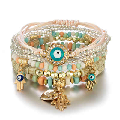 AquaBreeze Silberarmband Stretch Perlen Armbänder für Frauen,Stapelbar Armband