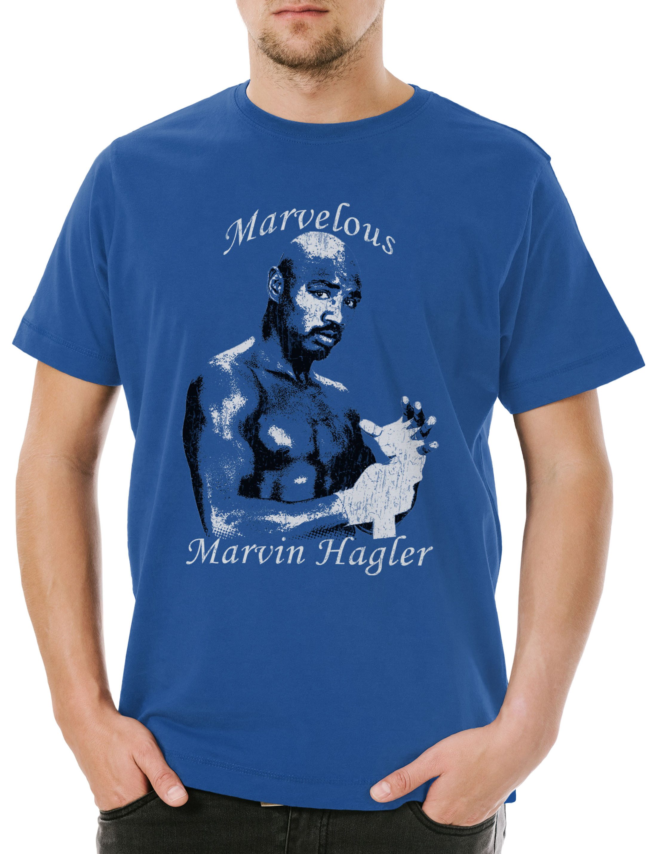 Print-Shirt Marvelous Marvin Herren T-ShirtBoxen Boxer Boxing Hagler Sport Ikone