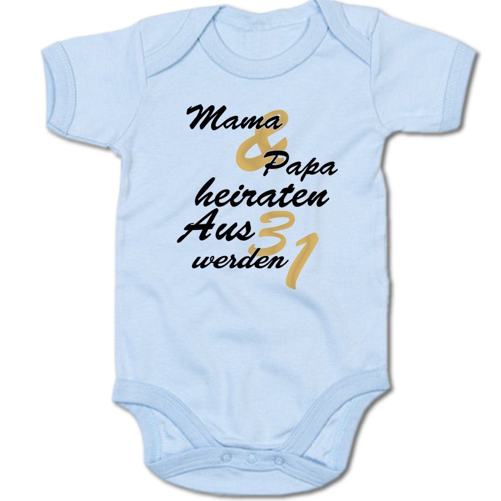Kurzarmbody Mama & Papa heiraten – Aus 3 werden 1