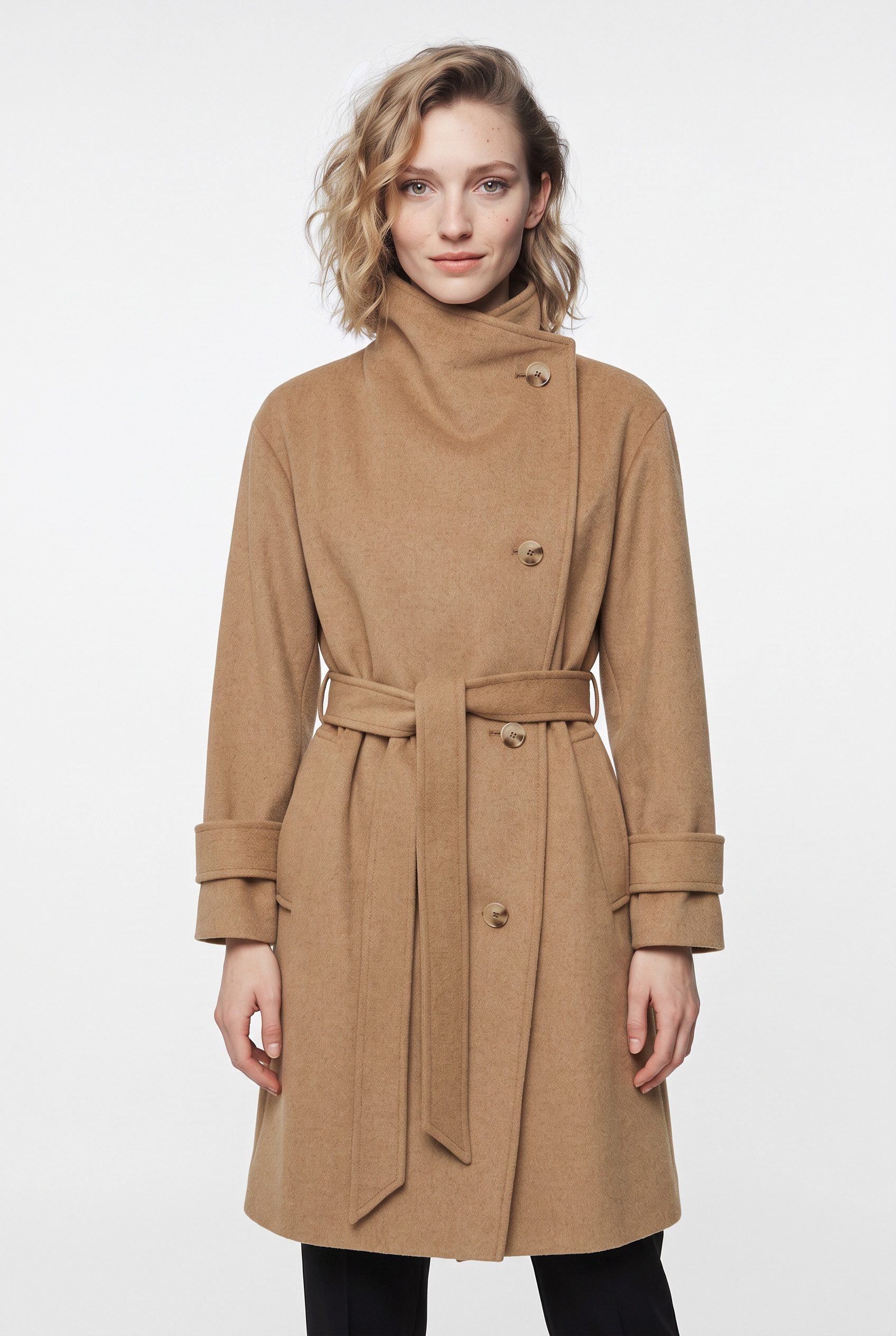 BOSS ORANGE Langmantel Cayla Premium Damenmode mit Wolle, Relaxed Fit