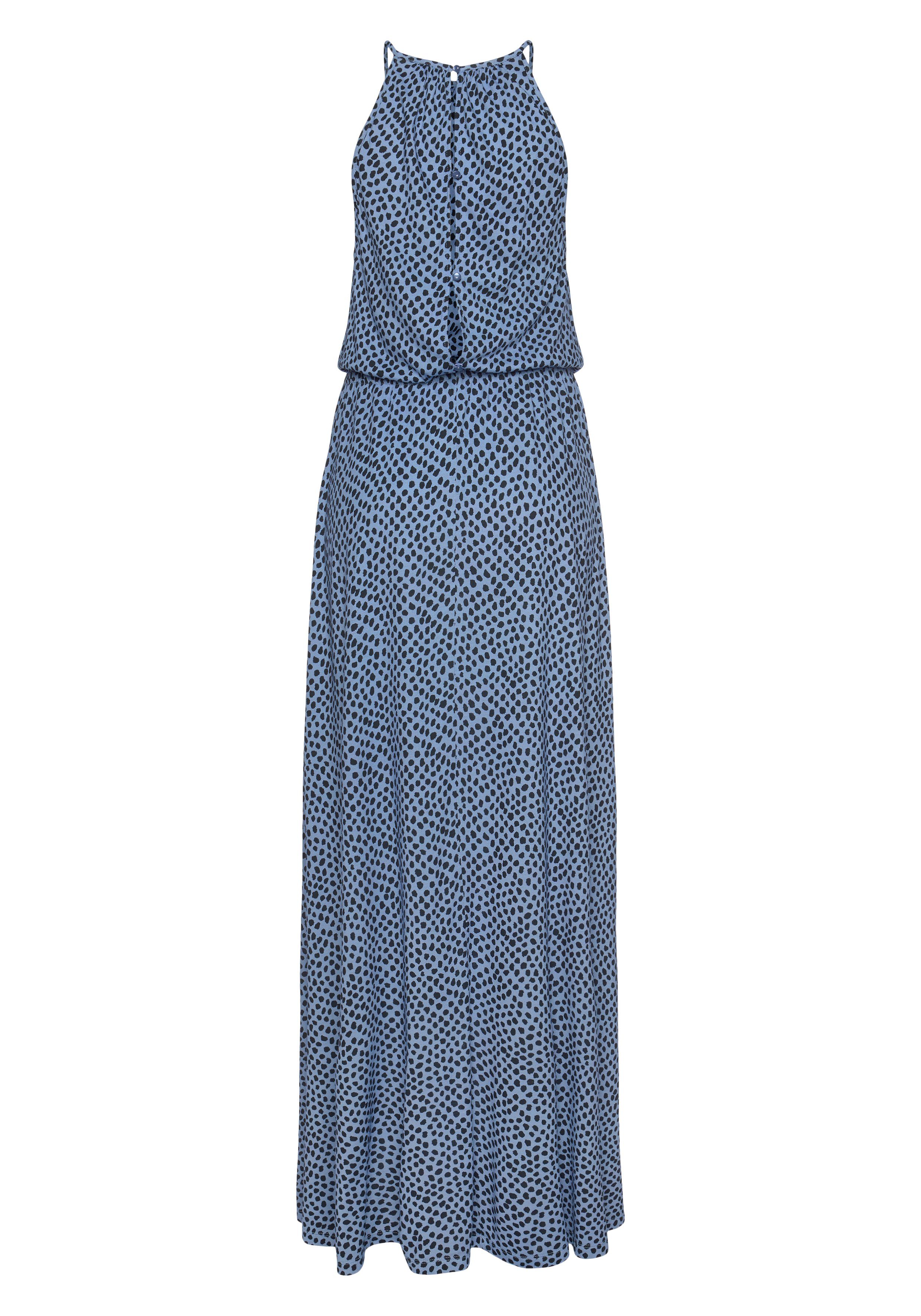 LASCANA Maxikleid mit Alloverdruck im Pünktchendesign luftiges Sommerkleid, Strandkleid aus Viskose, elegantes Jerseykleid – Bild 4 von 5