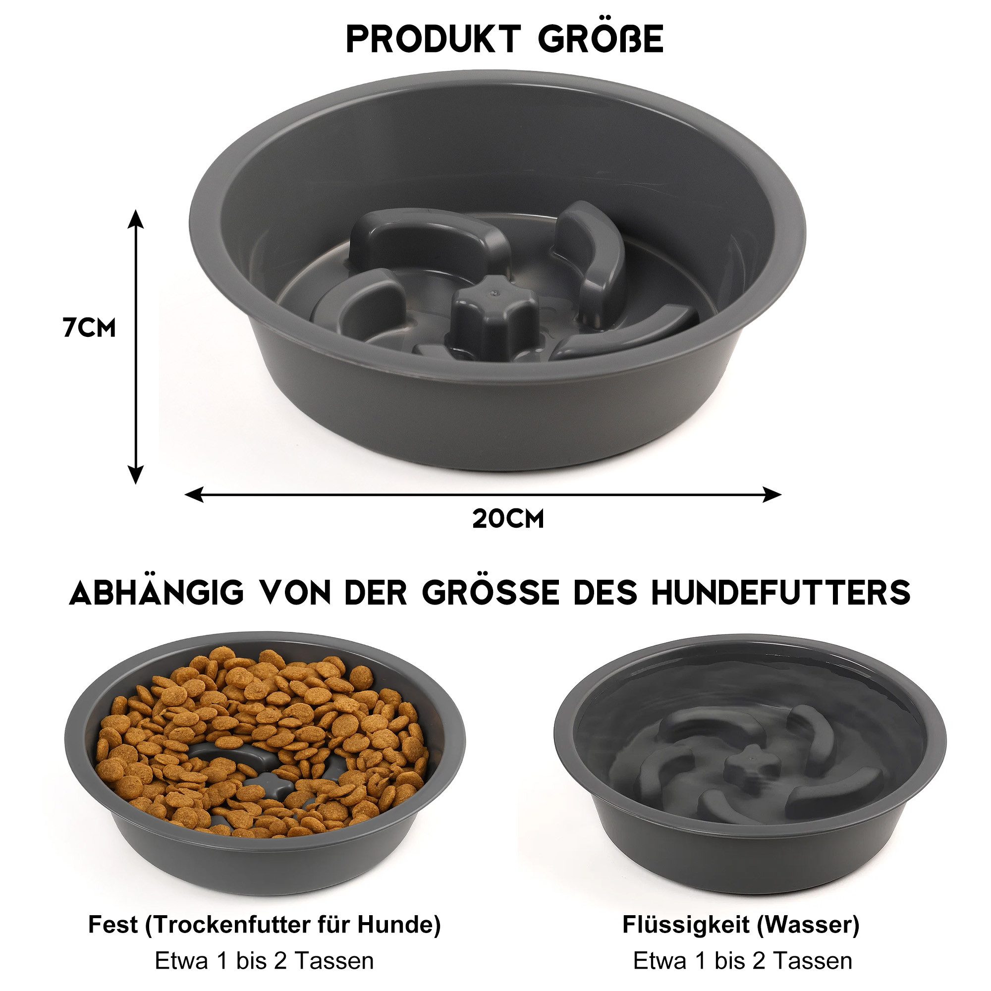 CALIYO Futternapf Adjustable Elevated Dog Bowls Raised Dog Bowl 5 Heights, Edelstahl, 2-in-1 Auslaufsicherer Wassernapf und Edelstahl-Futternapf