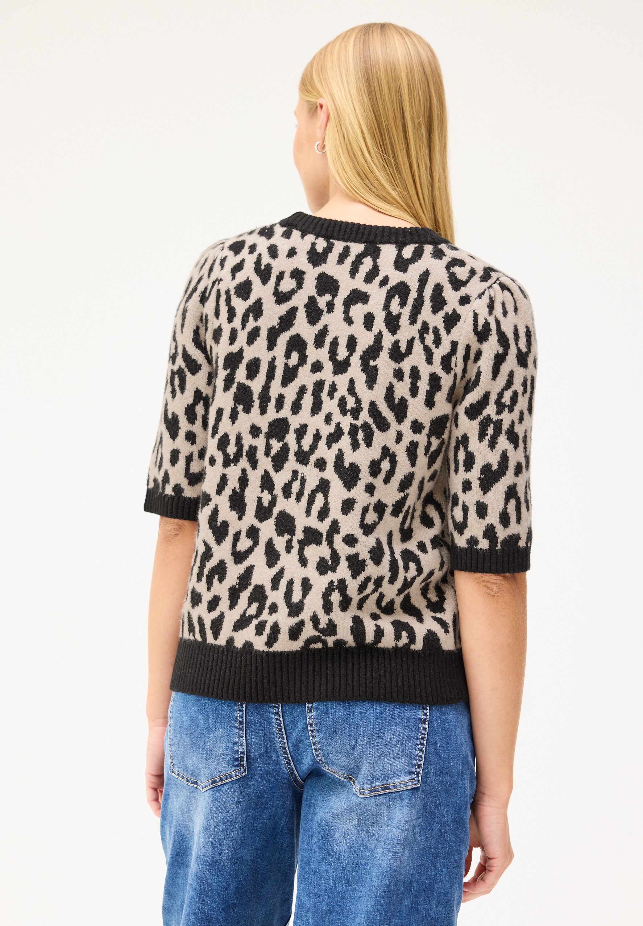 STREET ONE STUDIO Kurzarmpullover mit allover Leoprint