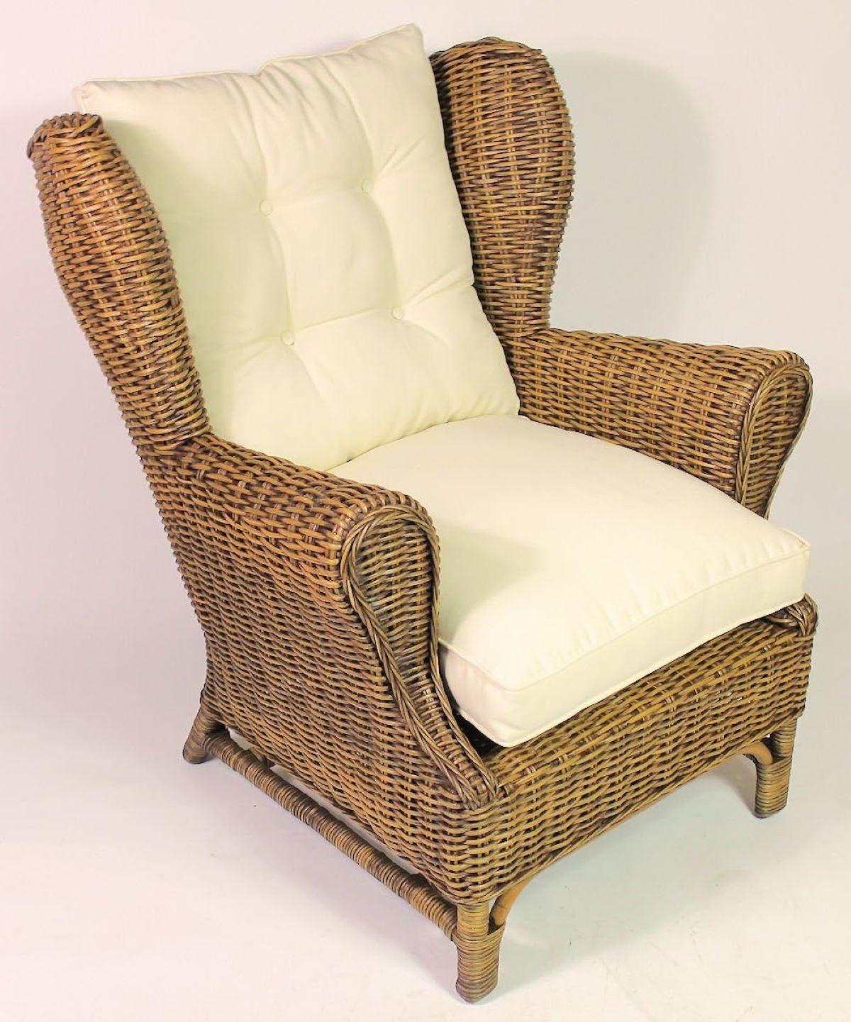 dunkelbraun Rattanstuhl Rattansessel Chair Rattan Rattani Ohrensessel King