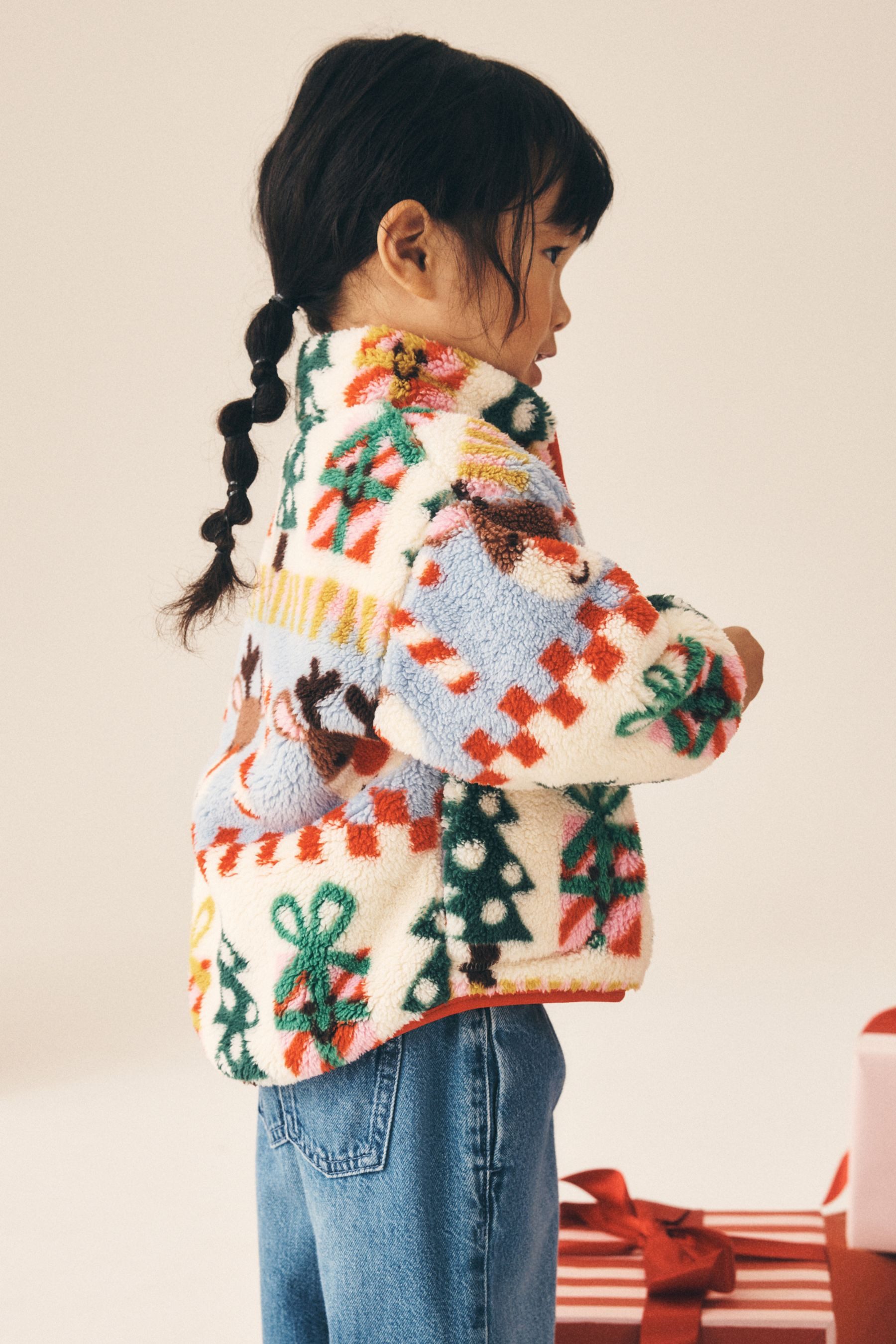 Next Fleecejacke Joules Strickjacke zum Wickeln mit Blumenmuster (1-St) – Bild 5 von 5