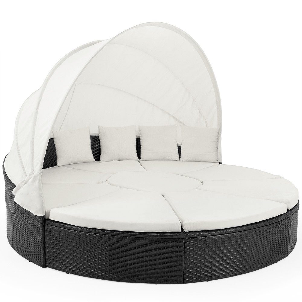 Casaria Sonneninsel Schwarz, 230cm Sonnenliege Polyrattan günstig online kaufen