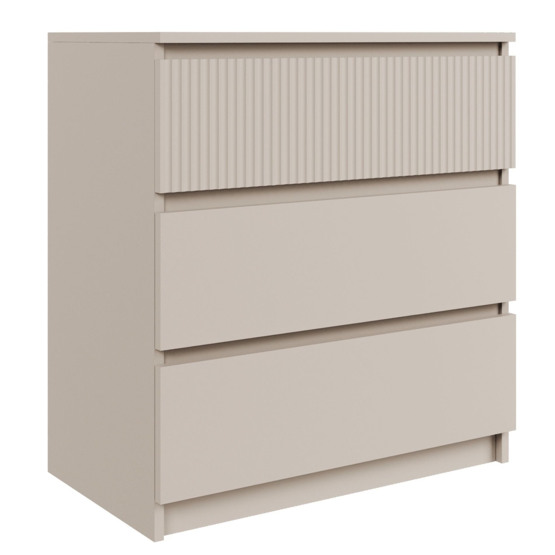 Selsey Kommode SANDIA, mit drei Schubladen und geriffelter Front Kaschmirgrau, 70 cm