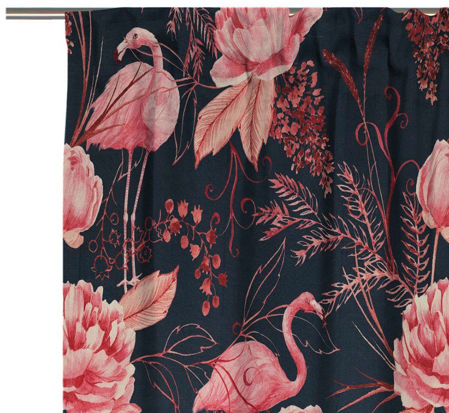 Vorhang Bio-Baumwolle Jacquard, aus pink/dunkelblau Multifunktionsband blickdicht, (1 nachhaltig Eden, Adam, St),