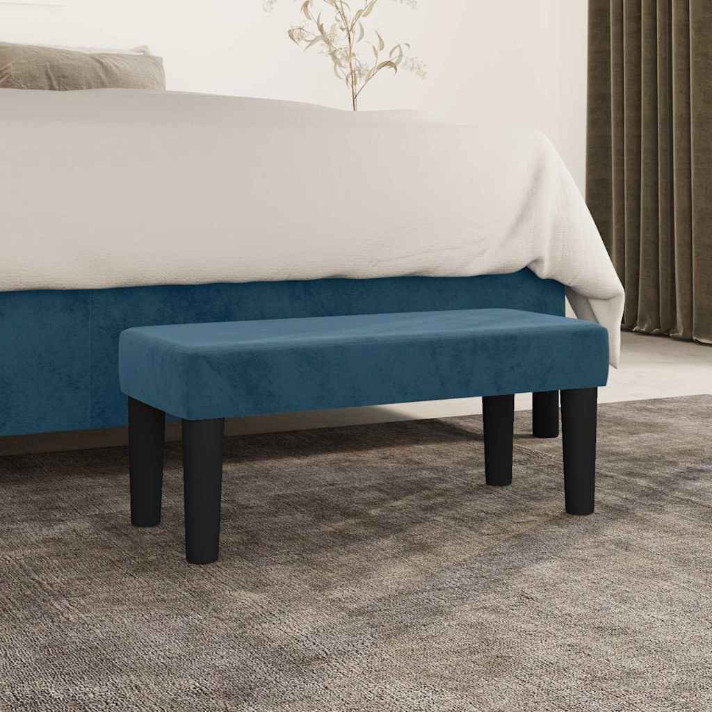 furnicato Sitzbank Samt Dunkelblau 70 x 30 x 30 cm (1-St), Gepolsterte Bettbank aus Massivholz für den Wohnraum mit Schaumstoff