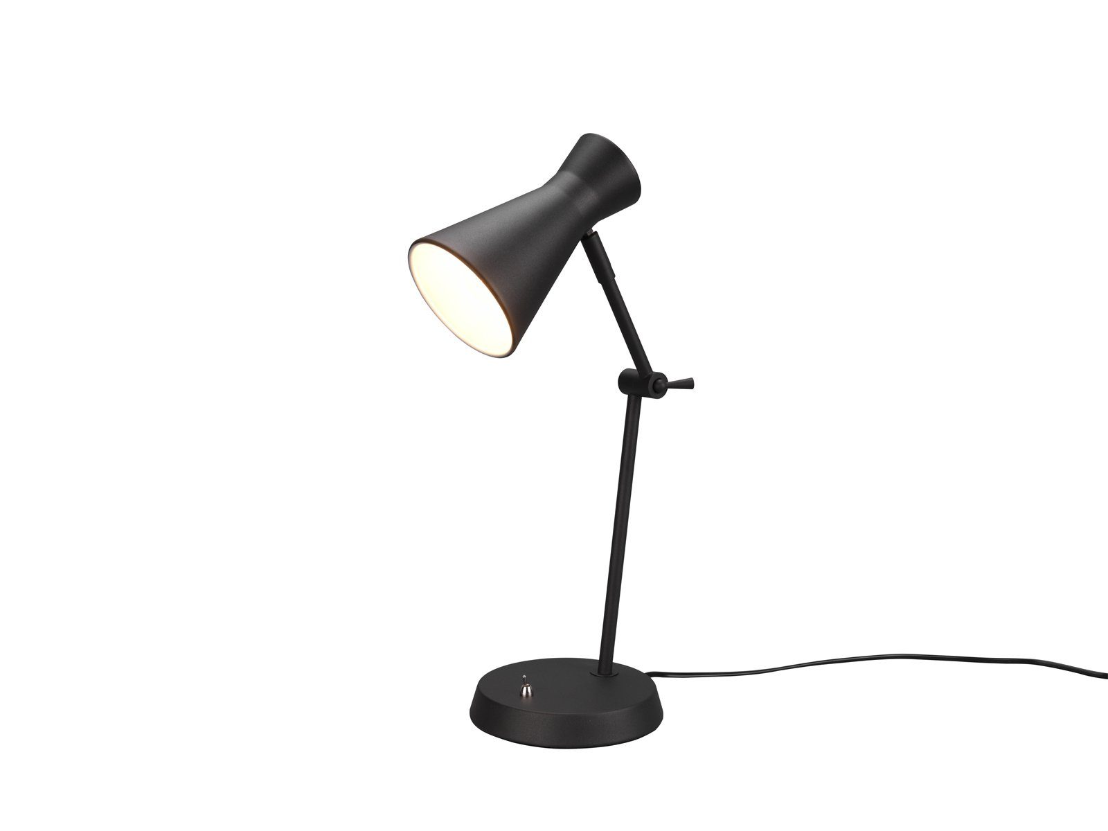 H: Schreibtischlampe, matt meineWunschleuchte wechselbar, Dimmfunktion, Schwarz Leselampe Schwarz, Schreibtischbeleuchtung Warmweiß, dimmbare LED große LED Bett 50cm