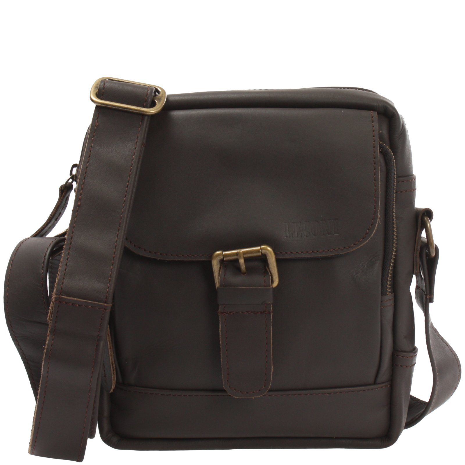 LECONI Freizeittasche kleine Männer Umhängetasche Herren Schultertasche Leder LE3042
