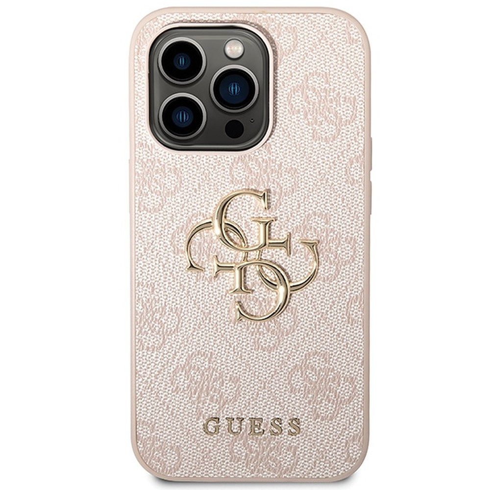 Guess Handyhülle Hardcase Schutzhülle 6,1", Guess 4G Logo, Kunstleder-Optik, Hardcase