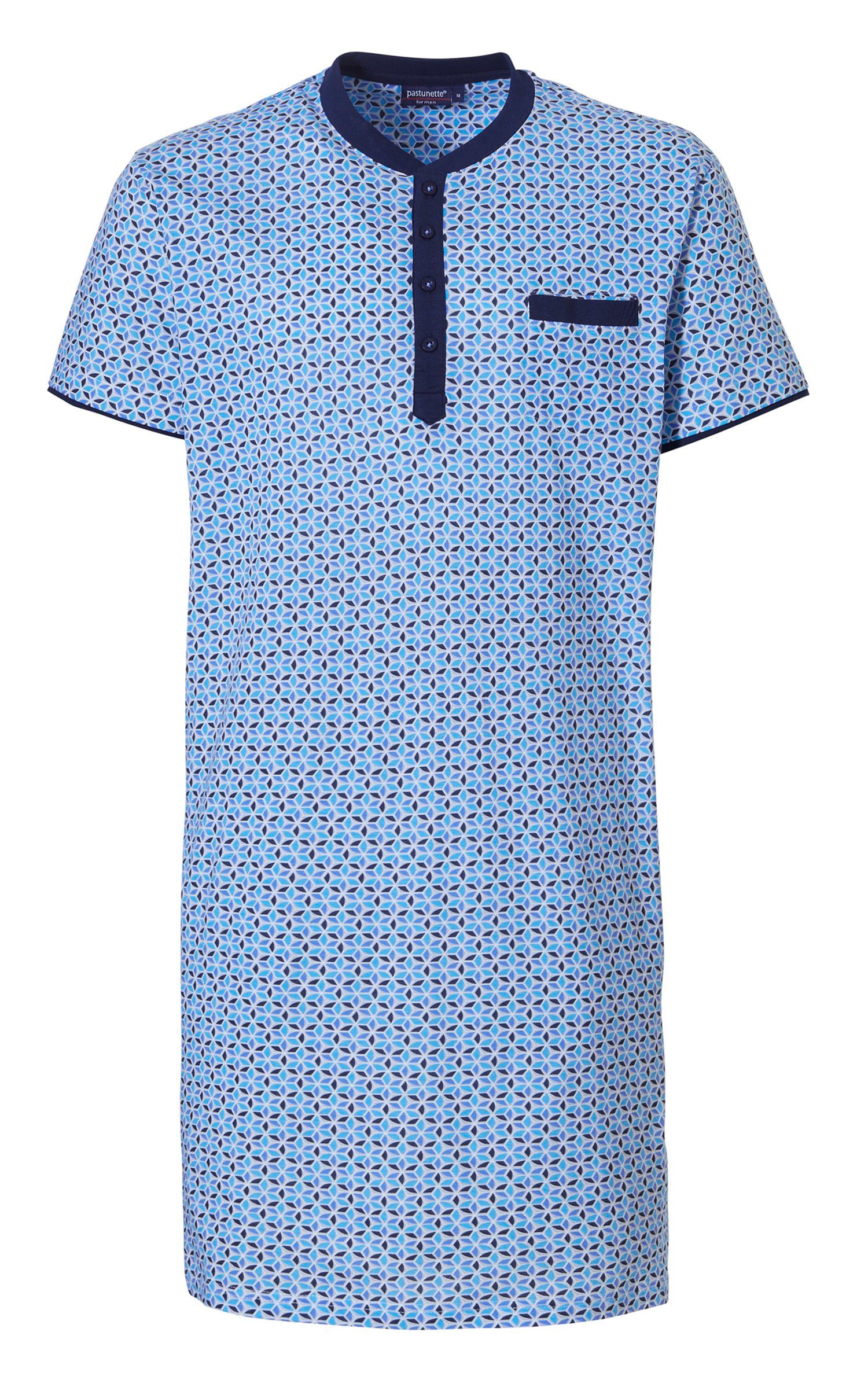 Pastunette Nachthemd Herren Schlafshirt Design mit (1-tlg) Modisches kurzem Arm
