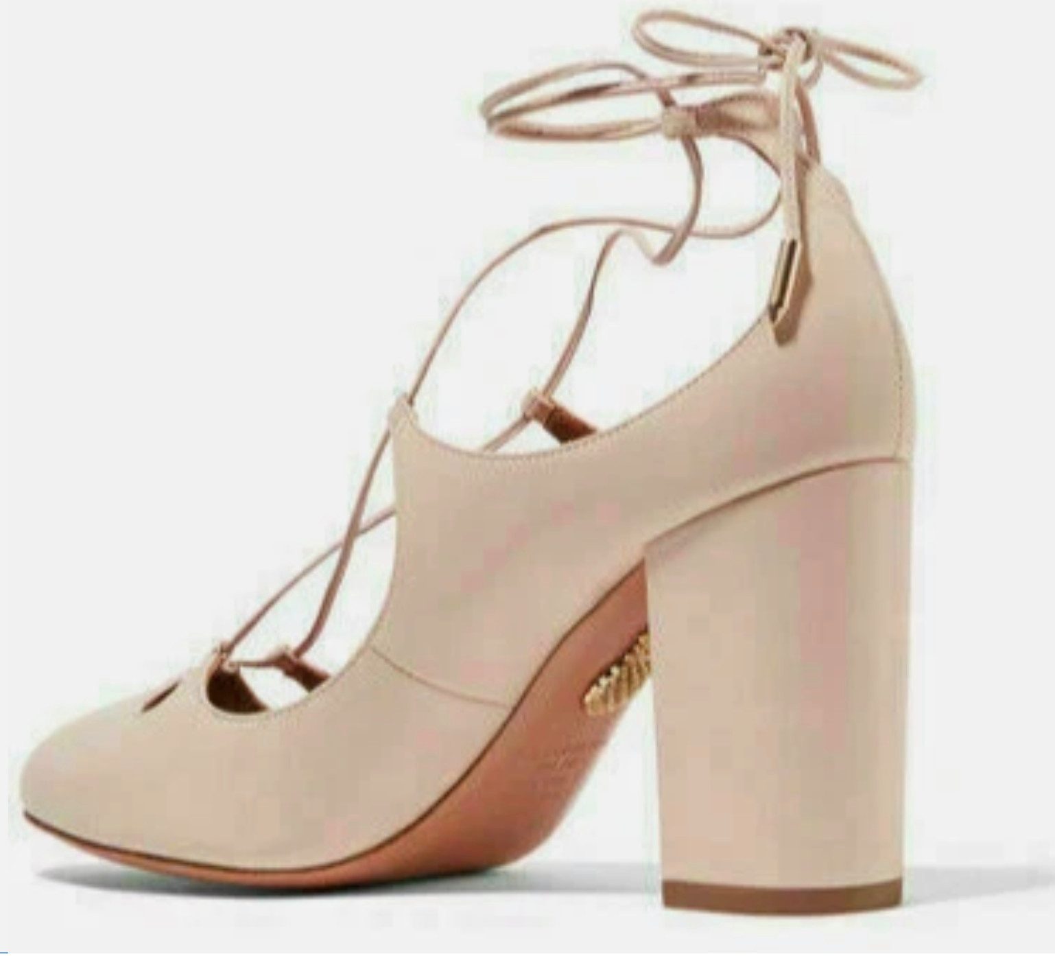 Aquazzura Firenz Dancer 85 Heels Pumps Schuhe Veloursleder & Glattleder Schnürpumps Luxuriöse Verarbeitung & italienisches Handwerk