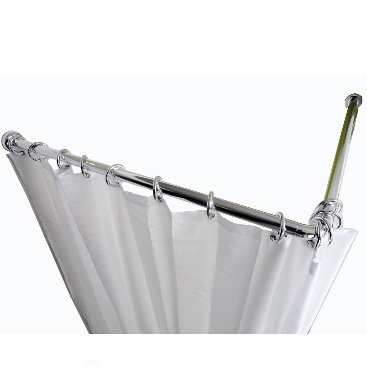 Ekershop Winkelstange Extra Dick! Alu Chrom glänzend 2er Duschvorhangstange günstig online kaufen