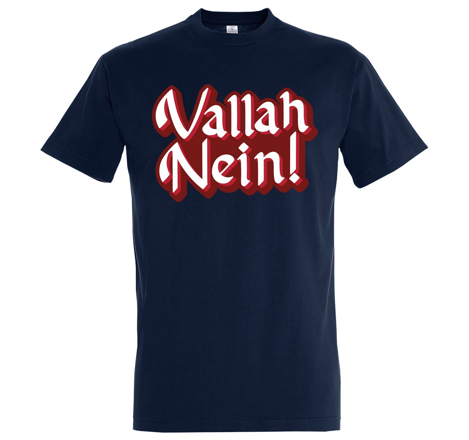 T-Shirt Herren T-Shirt Designz "Vallah Spruch Youth Navyblau lustigem mit Nein"