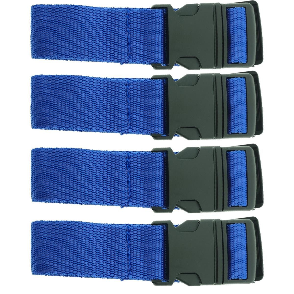 varivendo Koffergurt Koffergurt 183 x 3,5 cm 4 x blau, (Stück, 4-tlg., Koffergurte), Gepäckgurt Kofferband Koffergürtel Gurt Kofferriemen