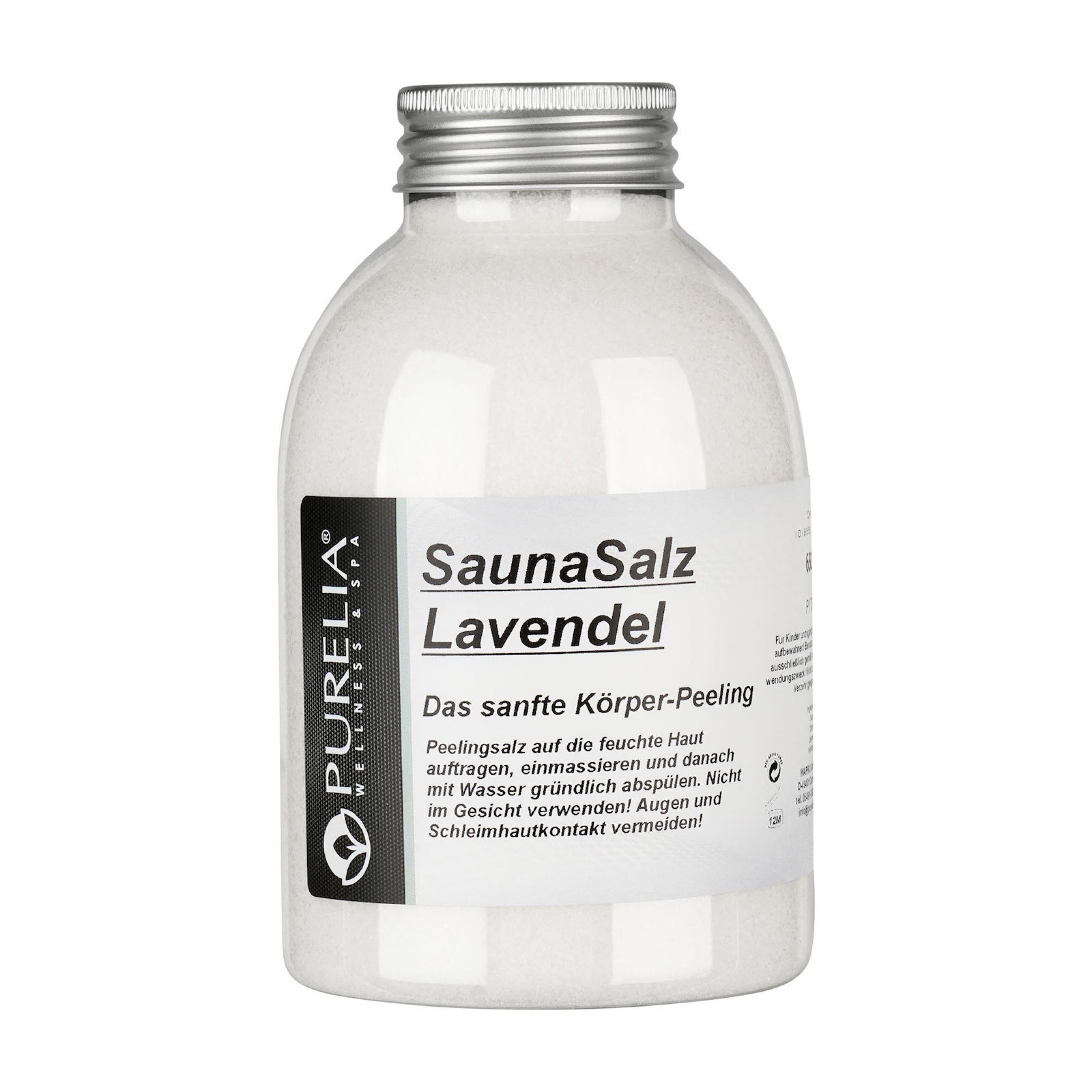 Purelia Sauna-Aufgussset PURELIA Sauna Salz Lavendel 650g Peelingsalz Sauna Salz Peeling