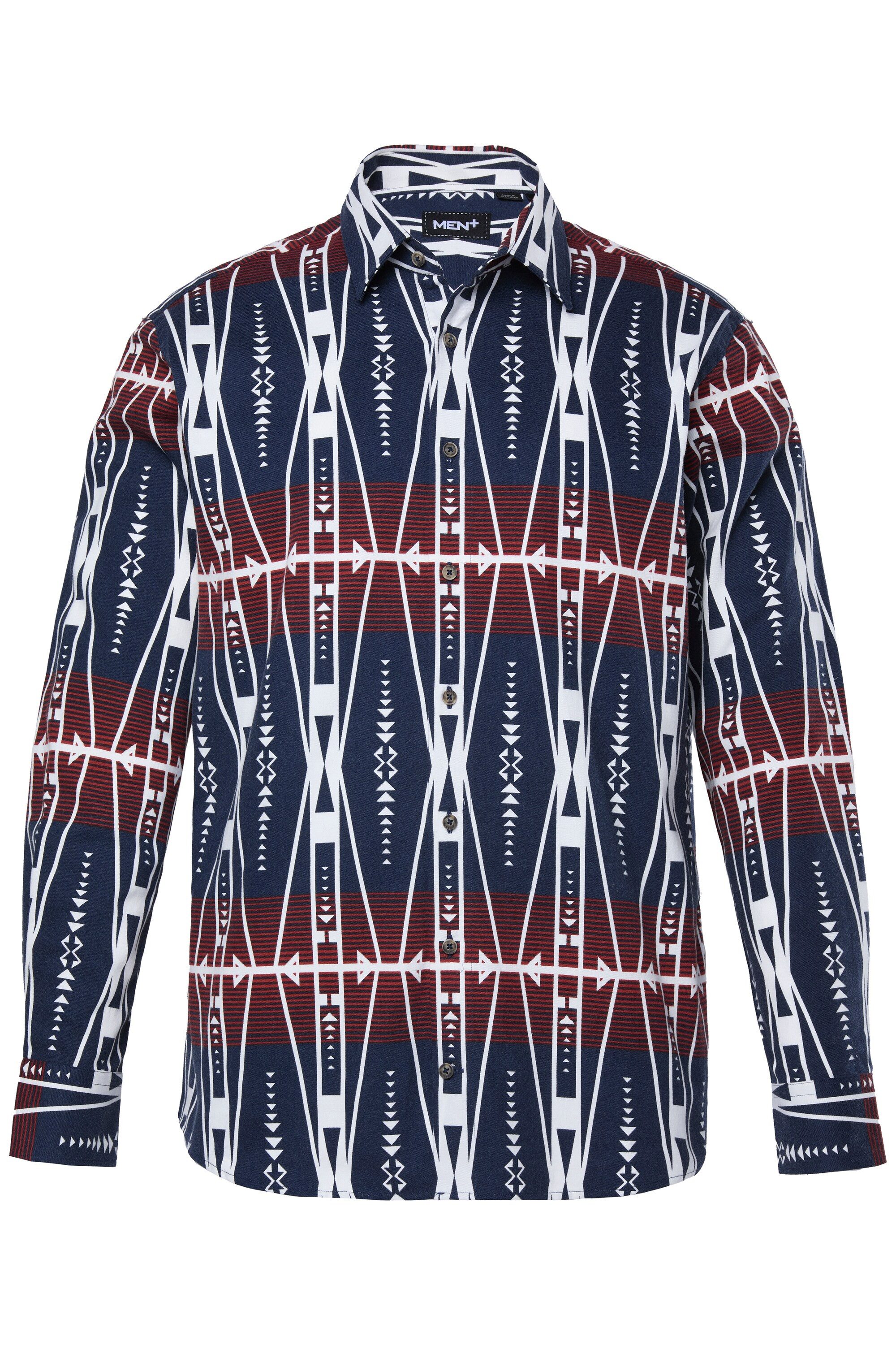 Men Plus Businesshemd Men+ Flanellhemd Langarm Kentkragen Comfort Fit günstig online kaufen