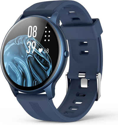 AGPTEK Smartwatch (1,32 Zoll, iOS und Android), Telefonfunktion Fitness Tracker Wasserdichte Armbanduhr 100+ Sportmodi