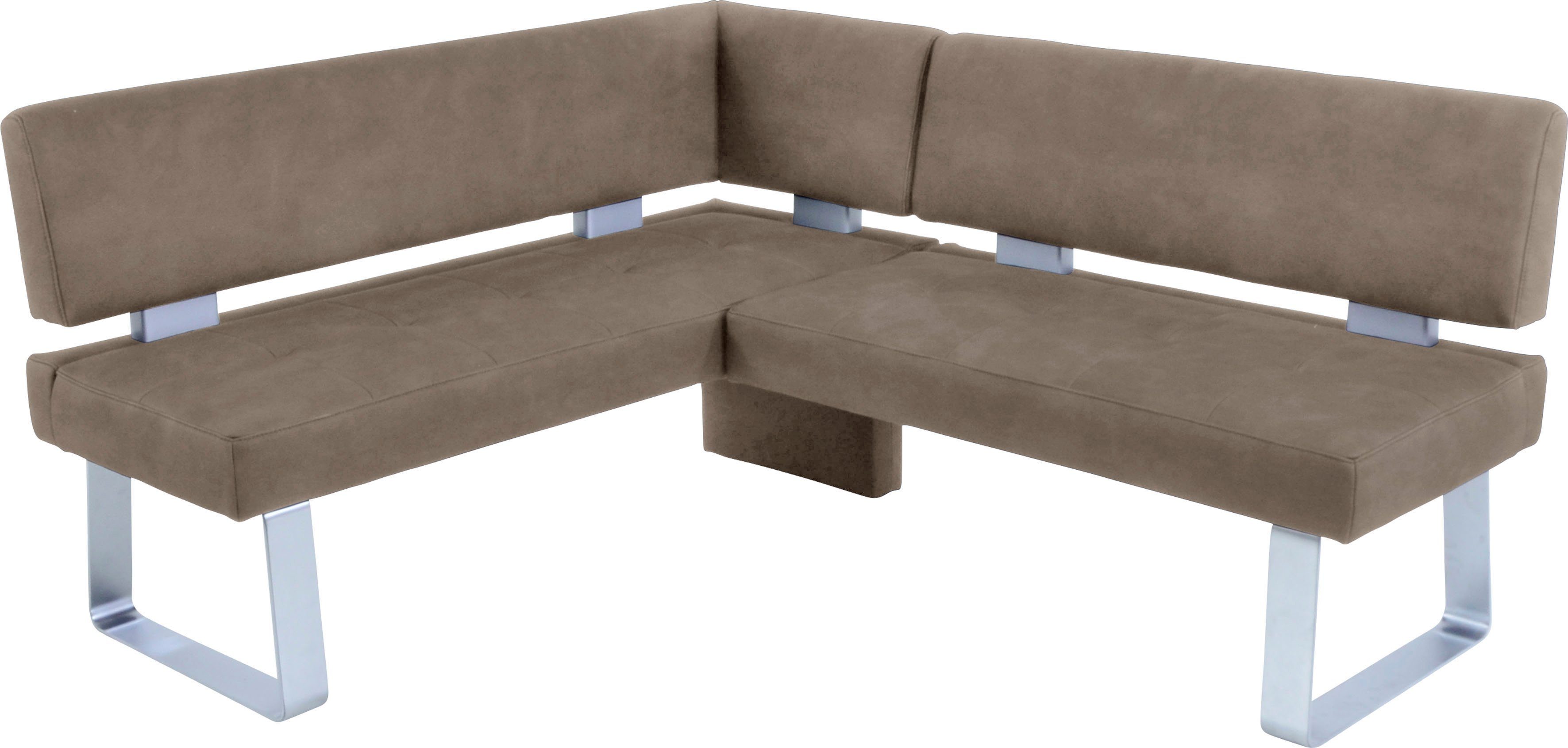 K+W Komfort & Wohnen Eckbank Santos II, gepolstert, Eckbank, wahlweise langer Schenkel 180cm rechts oder links