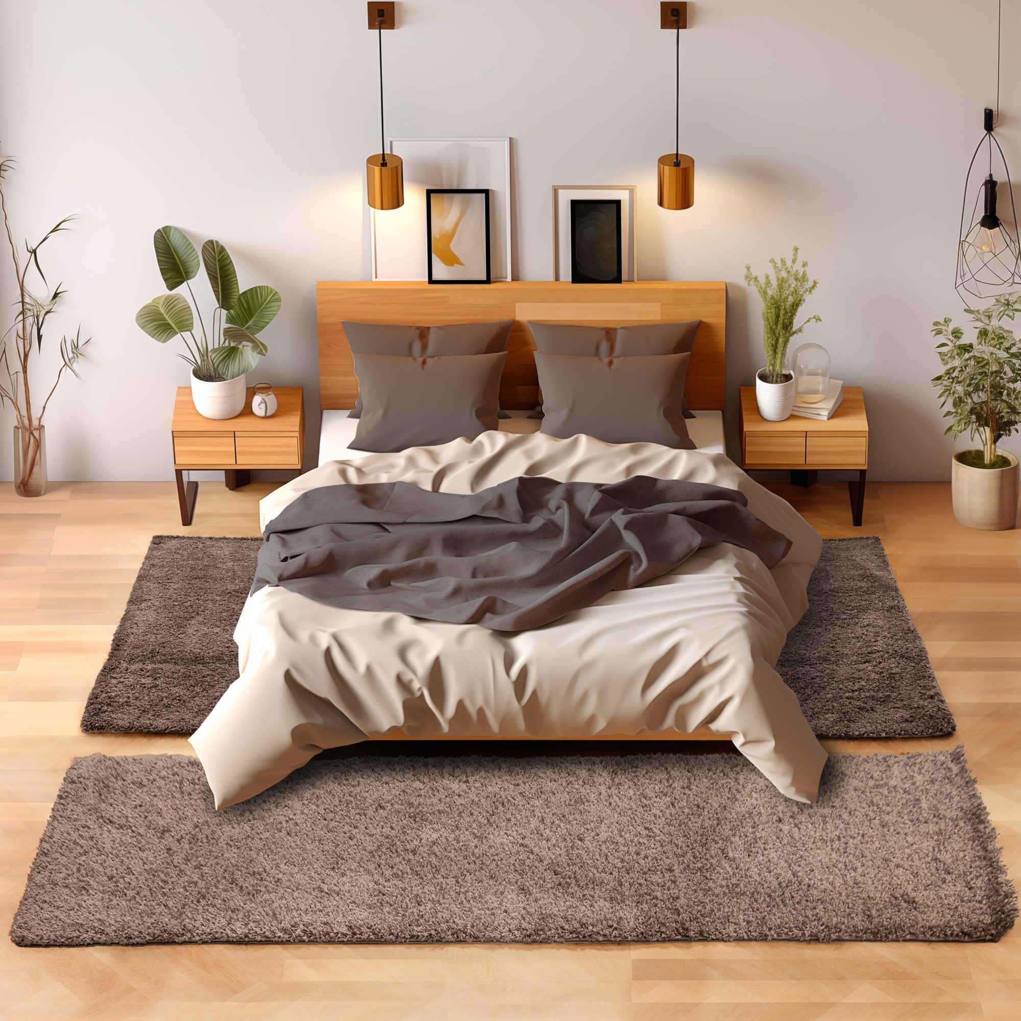 SIMPEX24 Hochflor-Bettumrandung Unicolor - Einfarbig, Höhe günstig online kaufen