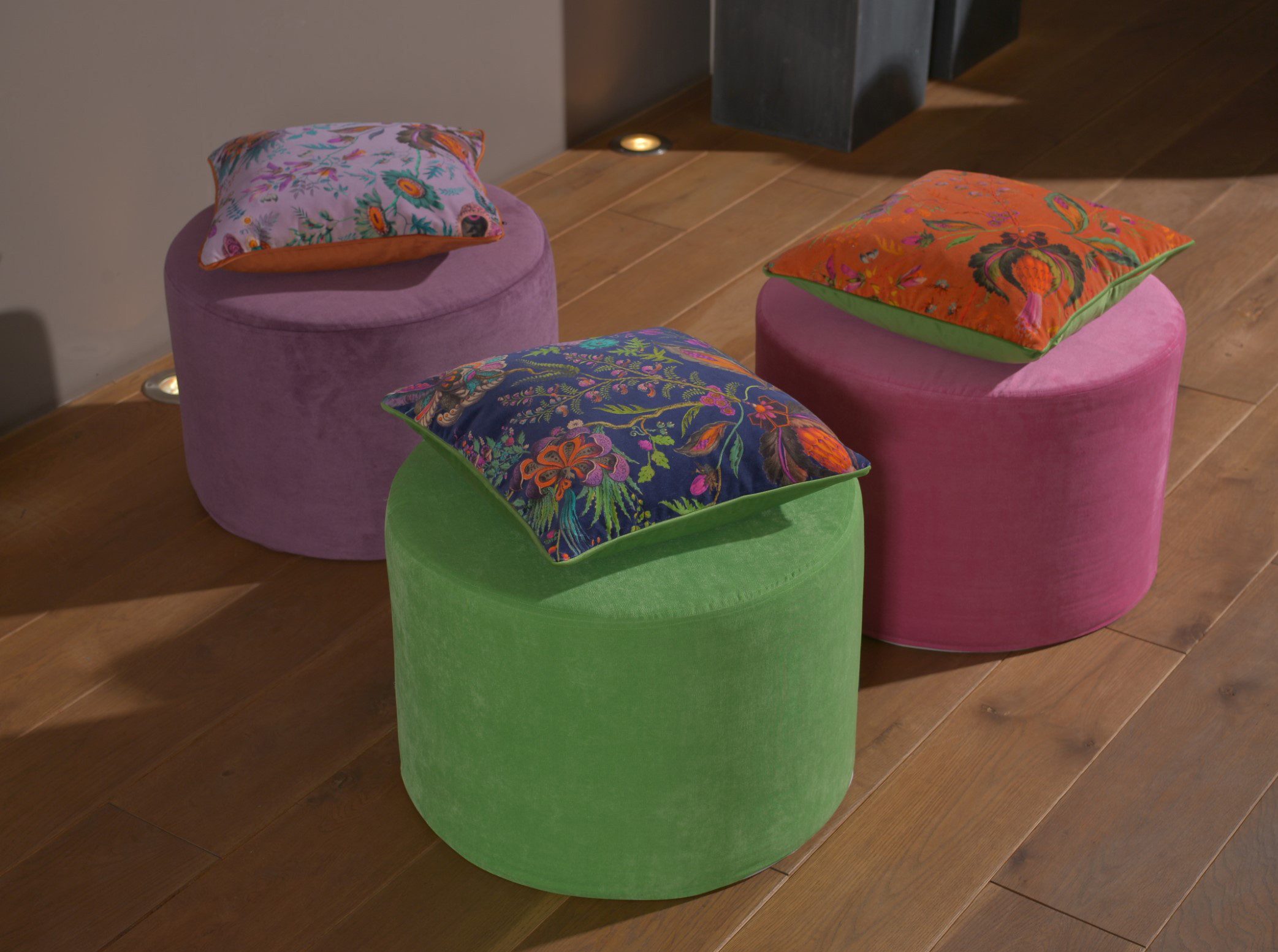 H.O.C.K. Sitzhocker H.O.C.K. Versatil Hocker rund Pouf ø60x40cm Uni mauve lila col. 23, Hocker, Barhocker & Sitzhocker, Schminktischhocker, Wohnzimmer Hocker
