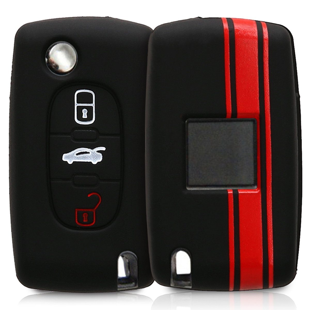 kwmobile Schlüsseltasche Autoschlüssel Hülle für Peugeot Citroen, Schlüsselhülle Schlüssel Case Cover