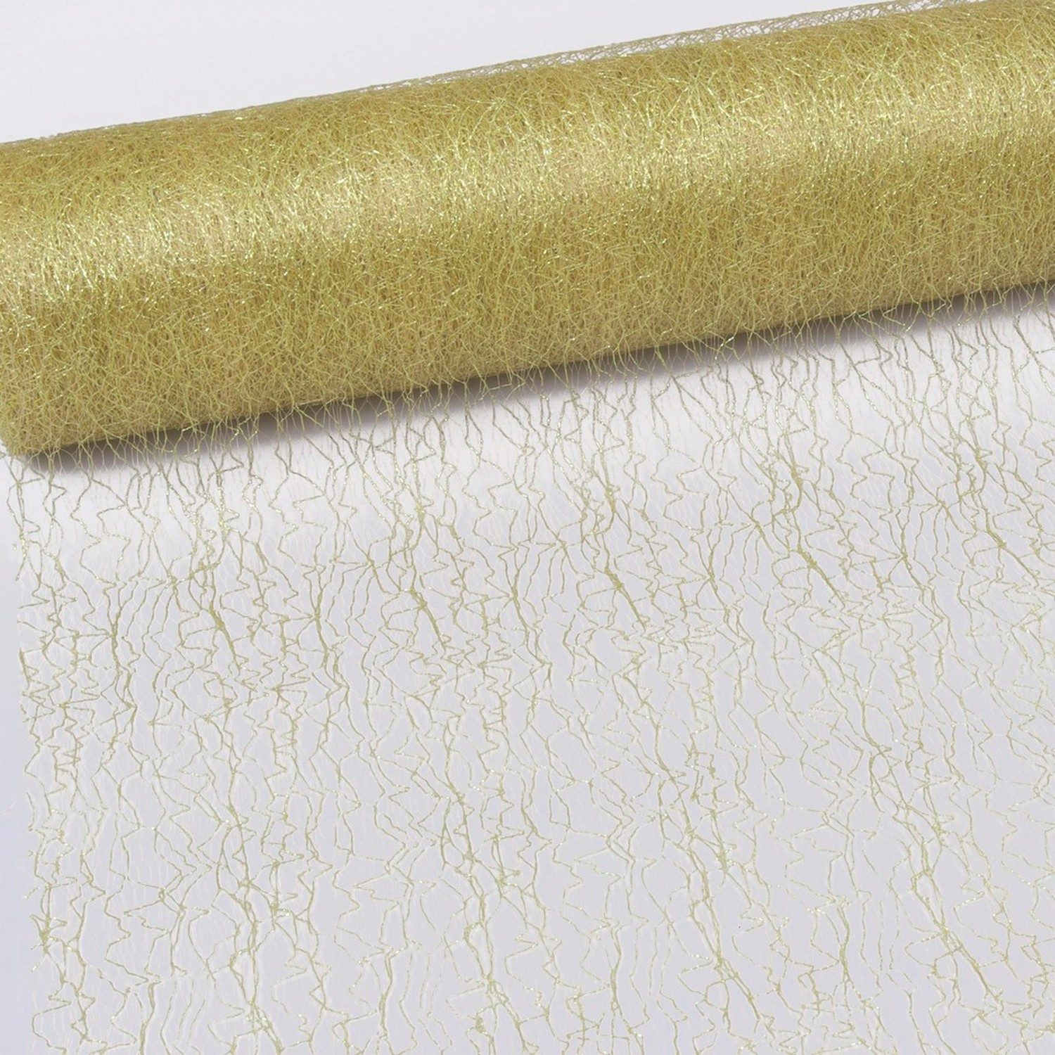 Deko AS Tischläufer Spiderweb - Mesch - Tischband - 30cm metallic gold - Rolle 25m - 67 0 (1-tlg, 1 Rolle Tischläufer), Strapazierfähig