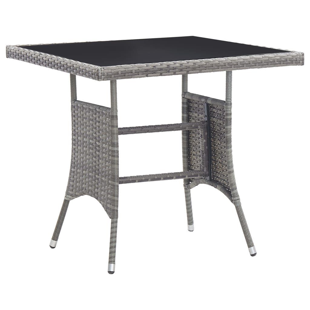 vidaXL Gartentisch »Gartentisch Anthrazit 80 x 80 x 74 cm Poly Rattan