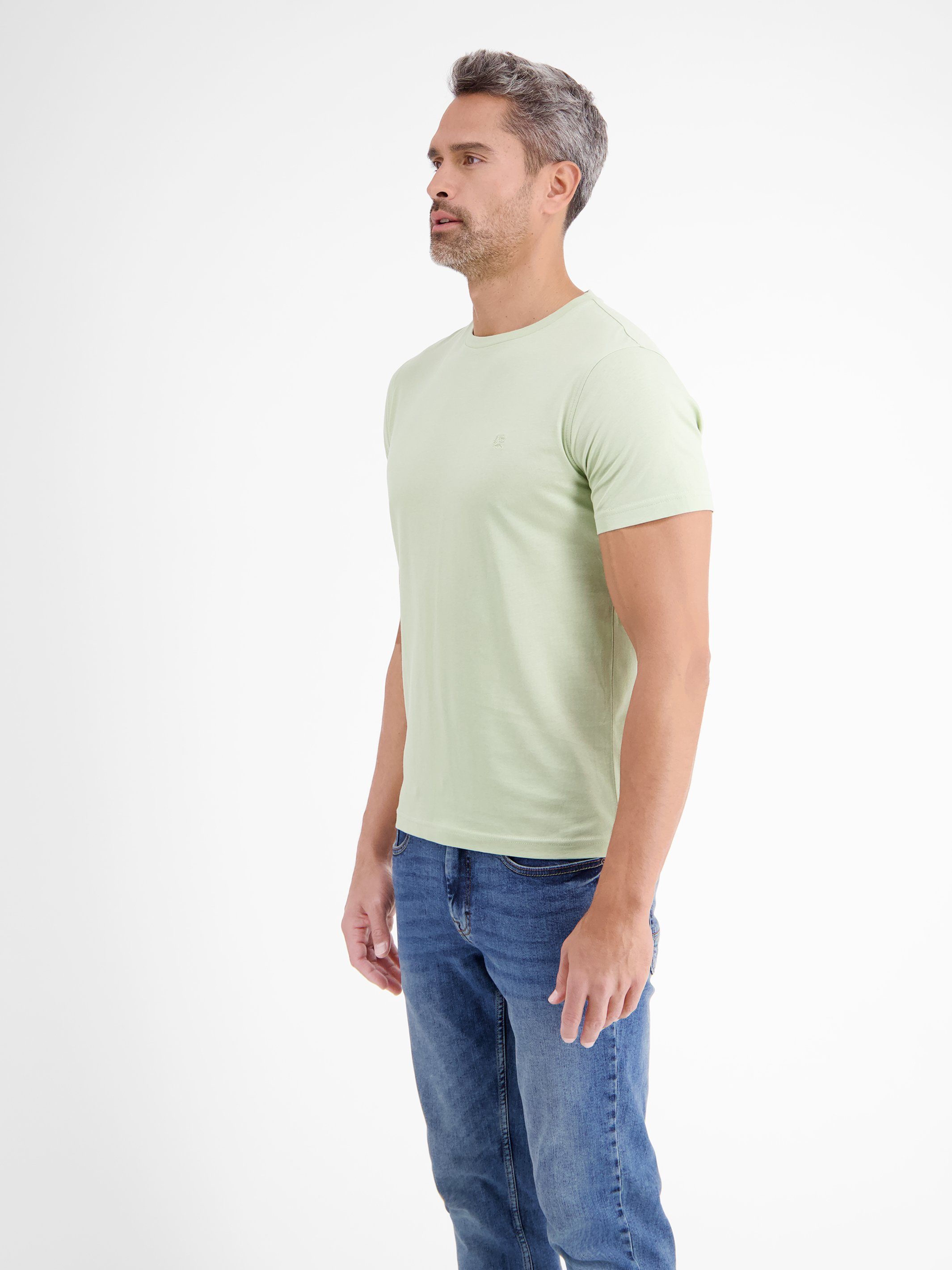 O-Neck LERROS mit T-Shirt SILVER T-Shirt PINE LERROS